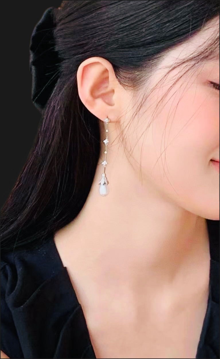 Elegant Water Drop Long Dangle Earrings