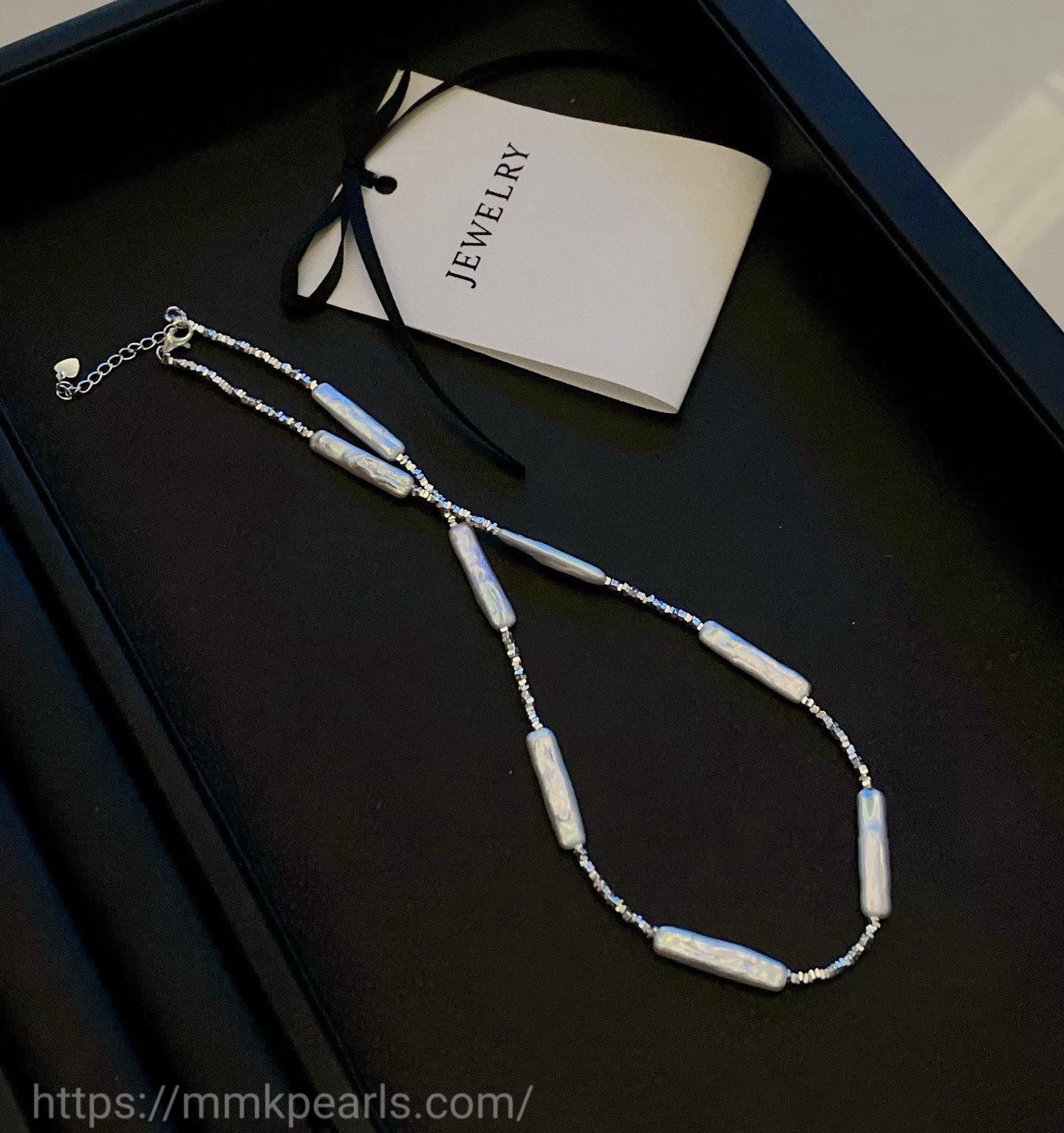 Long-Form Baroque Pearl Necklace – Artisan Silver Design | Sterling Silver