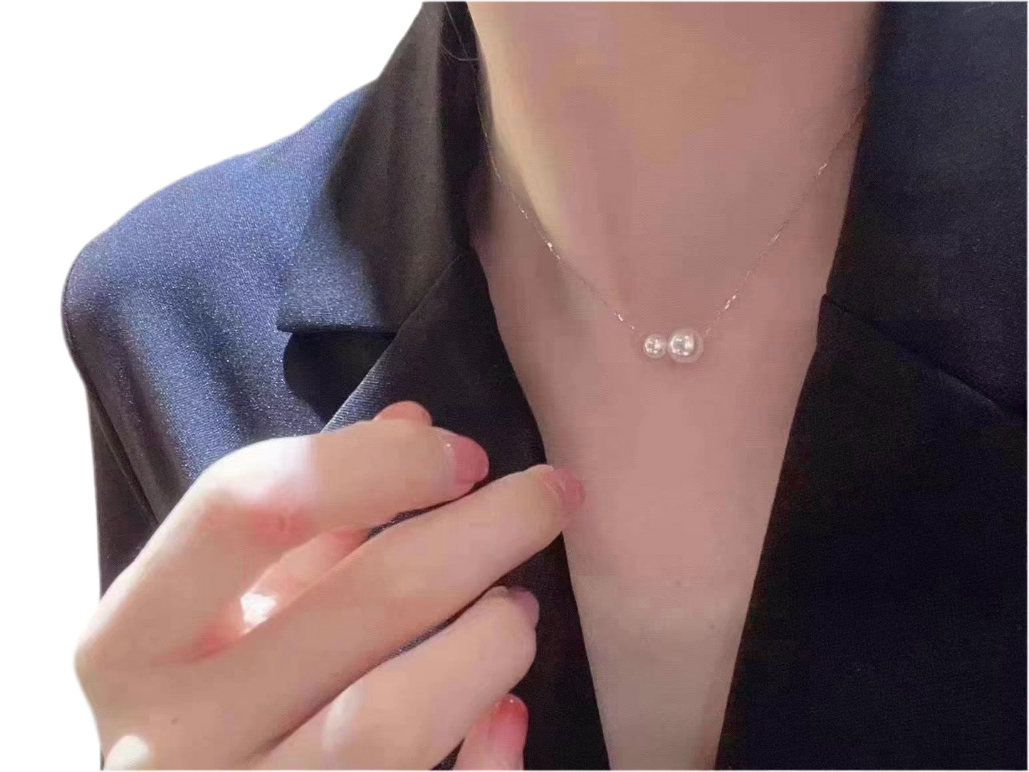 Duo Akoya Pearl Necklace | 18K Gold Chain, Classic & Chic | Pearl sizes 7–8mm & 5–6mm