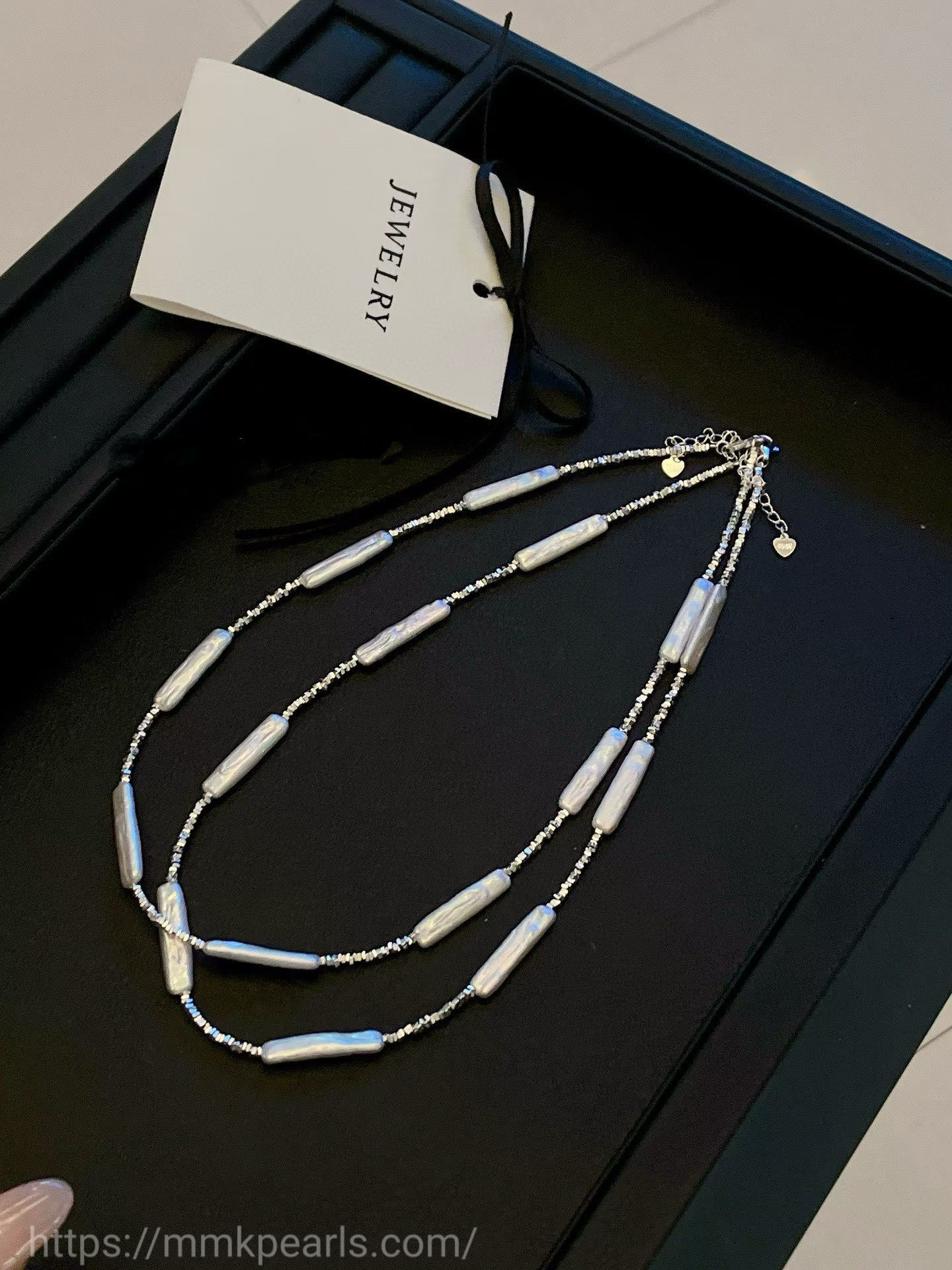 Long-Form Baroque Pearl Necklace – Artisan Silver Design | Sterling Silver