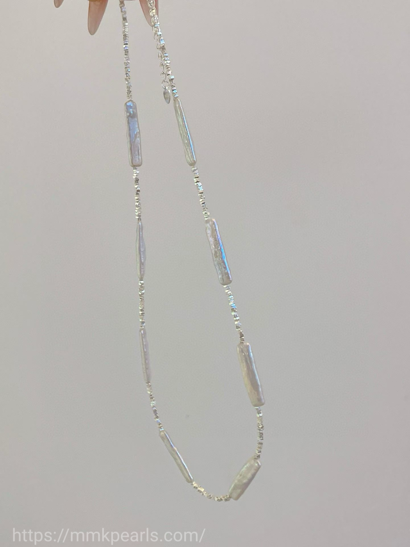 Long-Form Baroque Pearl Necklace – Artisan Silver Design | Sterling Silver