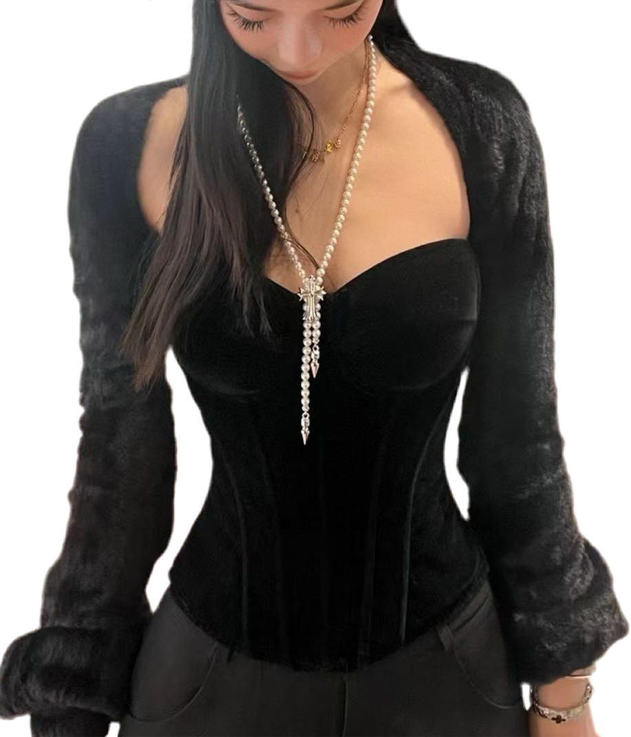 Trendy Long Pearl Necklace with Cross | 33.5 inches/85cm