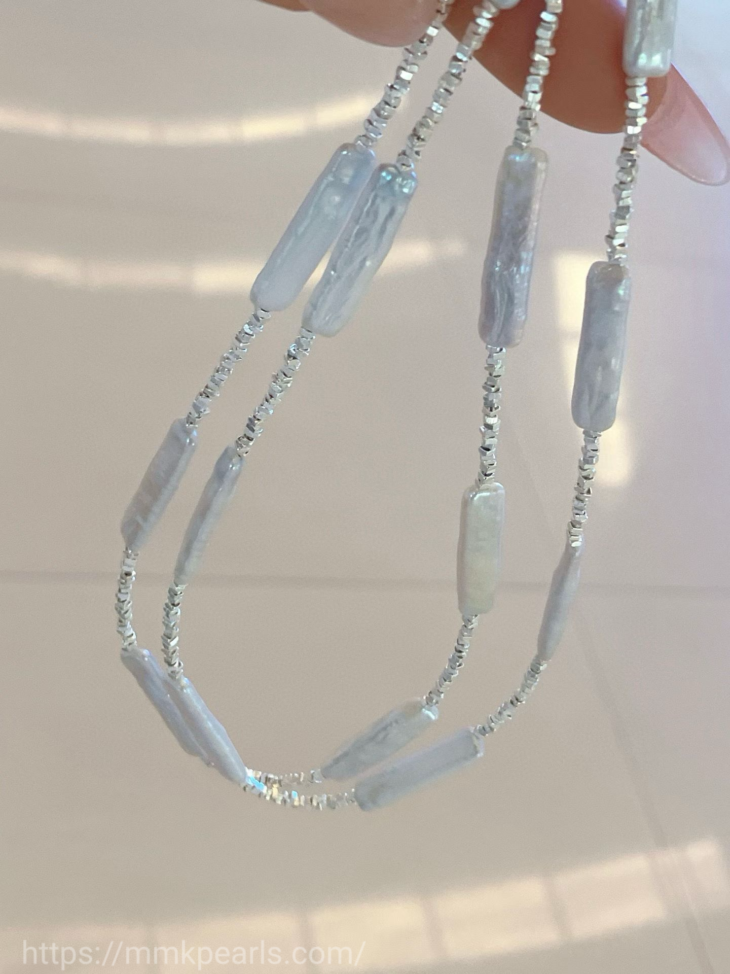 Long-Form Baroque Pearl Necklace – Artisan Silver Design | Sterling Silver