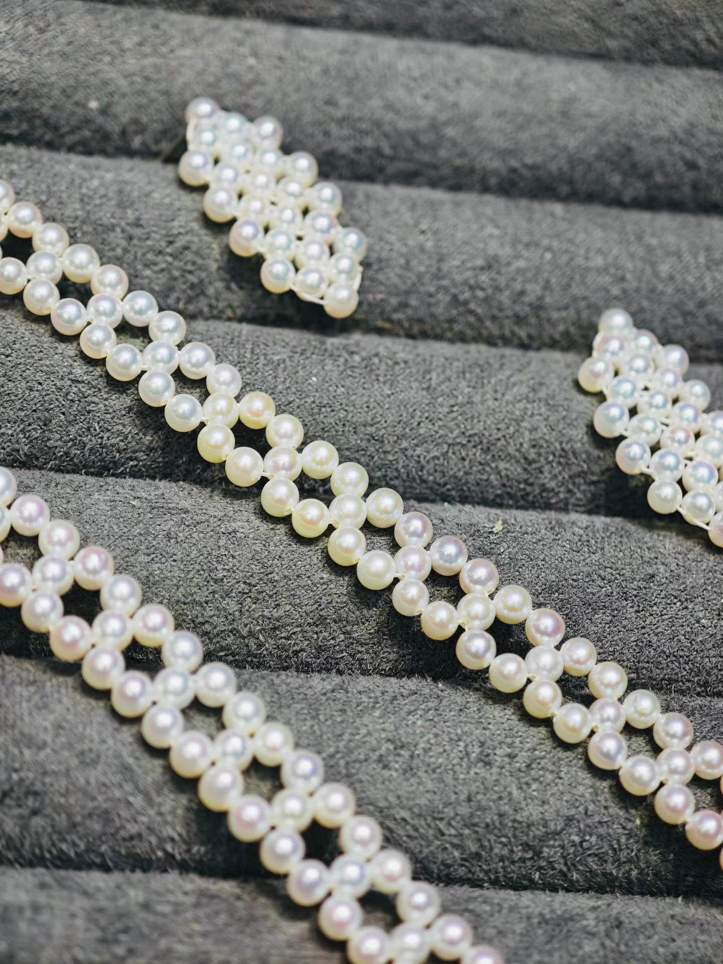 Handcrafted Bridal Pearl Jewelry Set – Custom Choker, Bracelet & Earrings | Adjustable Free Size Fitting