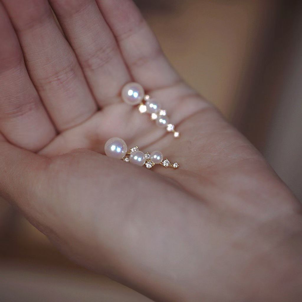 Starry Night Stud Earrings | Sterling Silver | 3-7mm Pearls