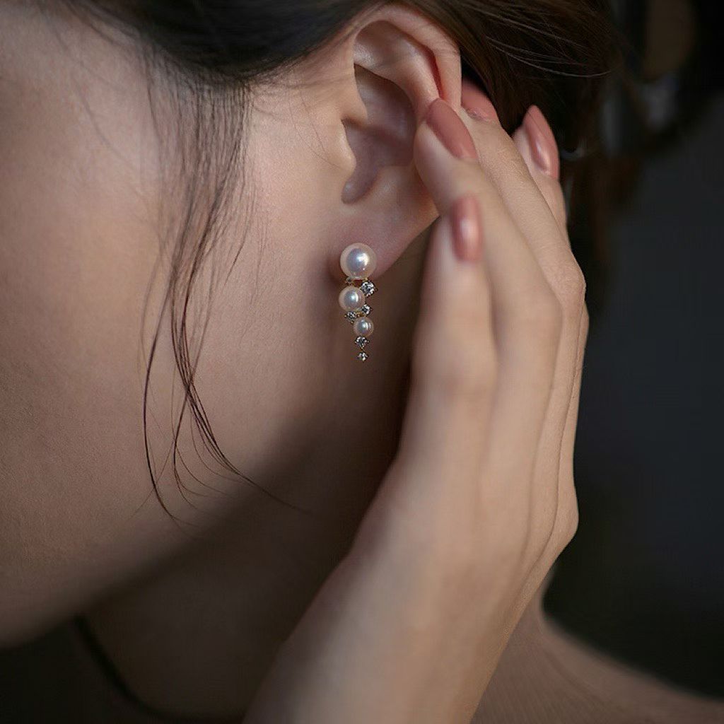 Starry Night Stud Earrings | Sterling Silver | 3-7mm Pearls