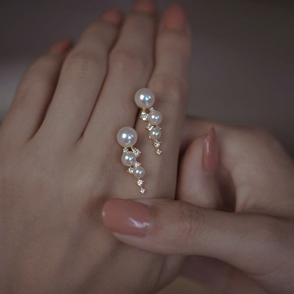 Starry Night Stud Earrings | Sterling Silver | 3-7mm Pearls