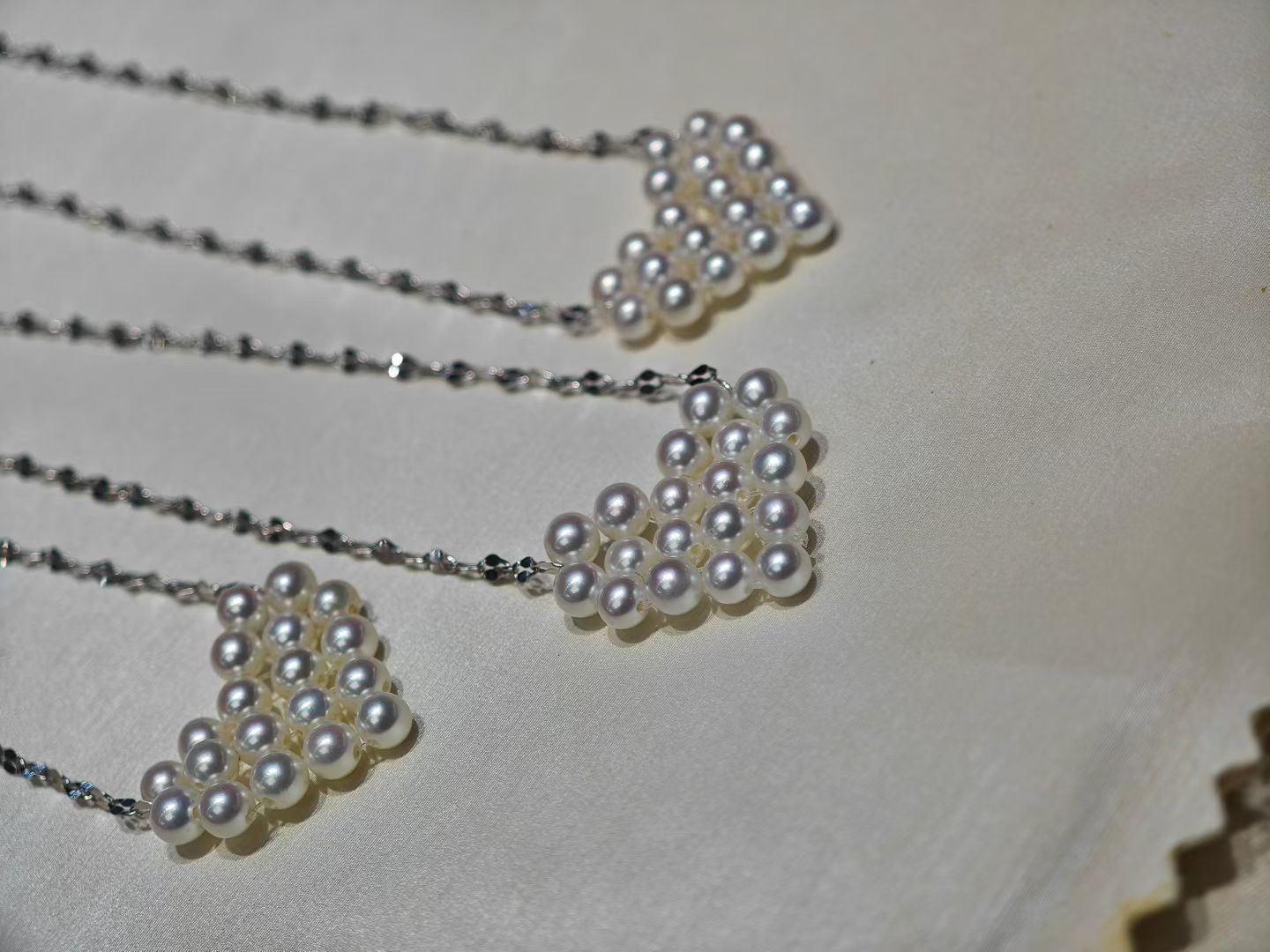 Akoya Pearl Heart Pendant Necklace | Handwoven with Love | Sterling Silver