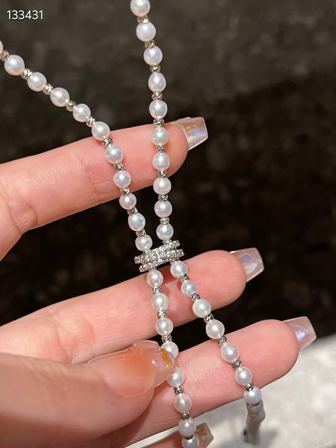 Shimmer Chain + Pearl Statement Necklace