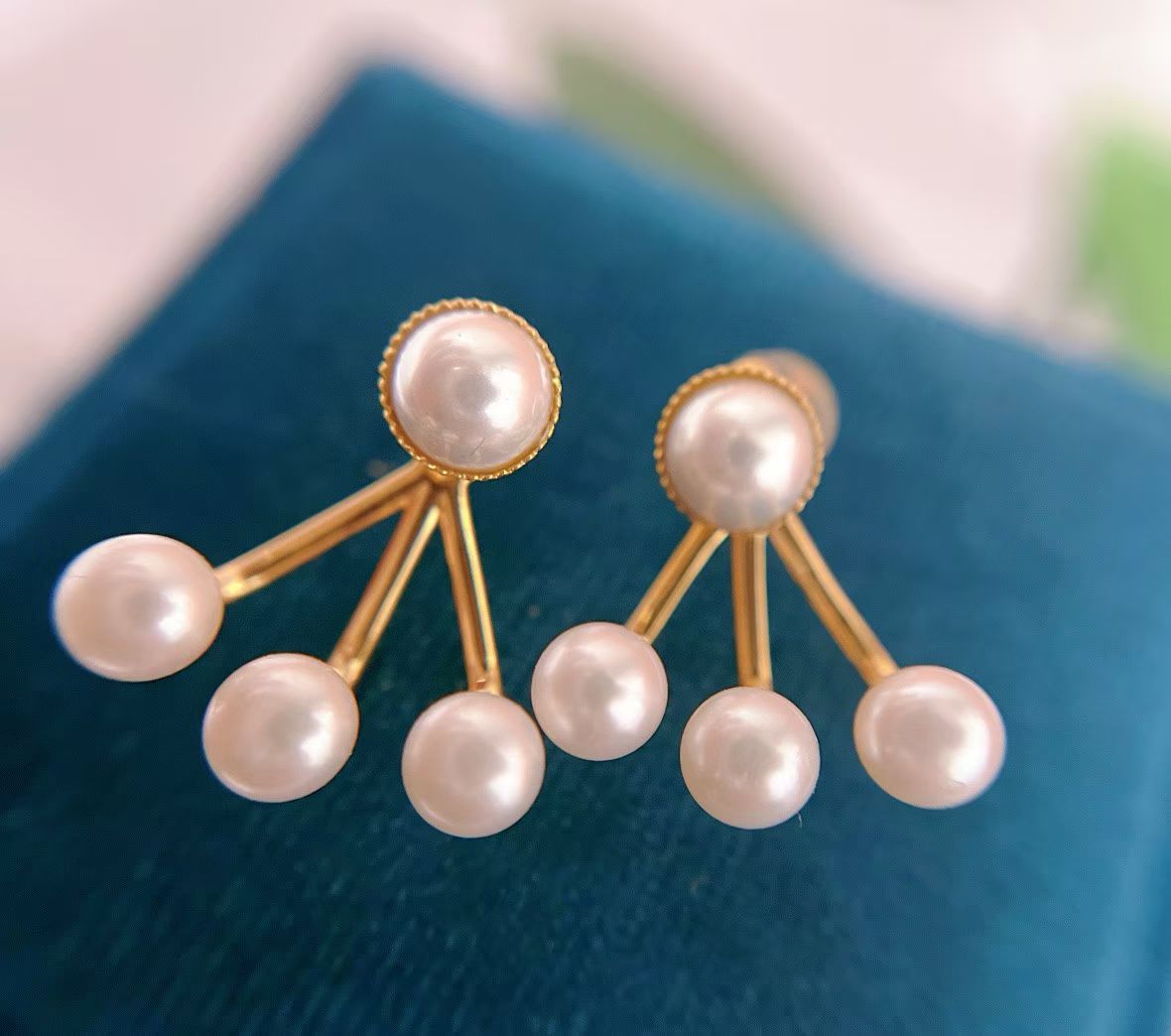 Peacock Fan Stud Earrings