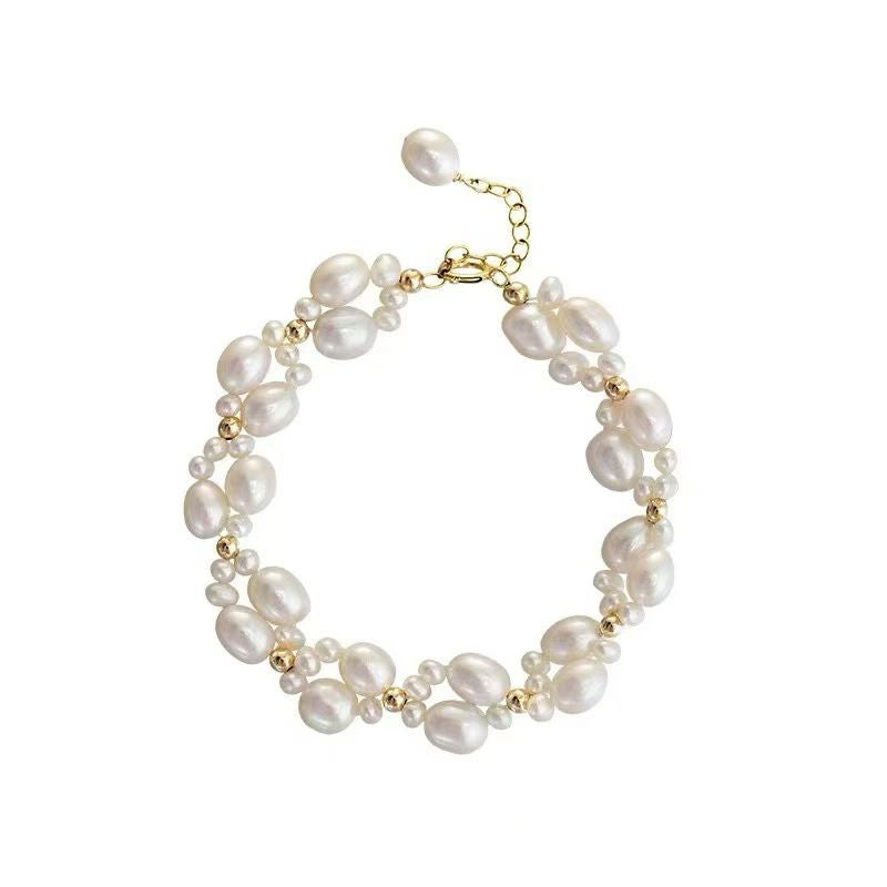 French Lace-Inspired Woven Pearl Bracelet