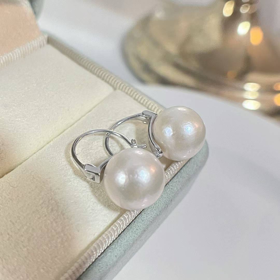Large Pearl Earrings | Sterling Silver | 11–12mm Pearls