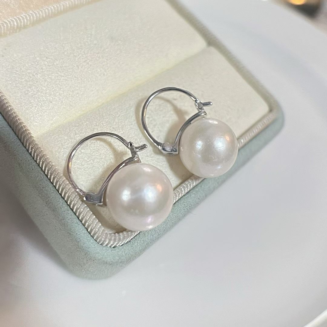 Large Pearl Earrings | Sterling Silver | 11–12mm Pearls