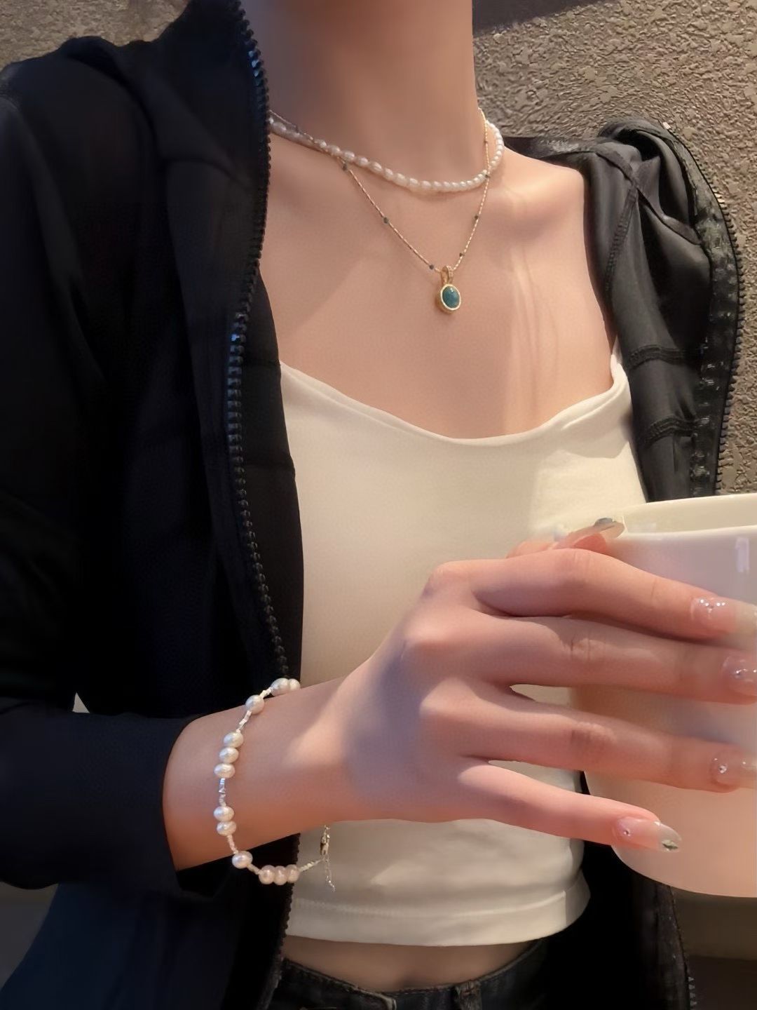 Sterling Silver Pearl Bracelet | 6mm Flawless Natural Pearls | Adjustable Chain
