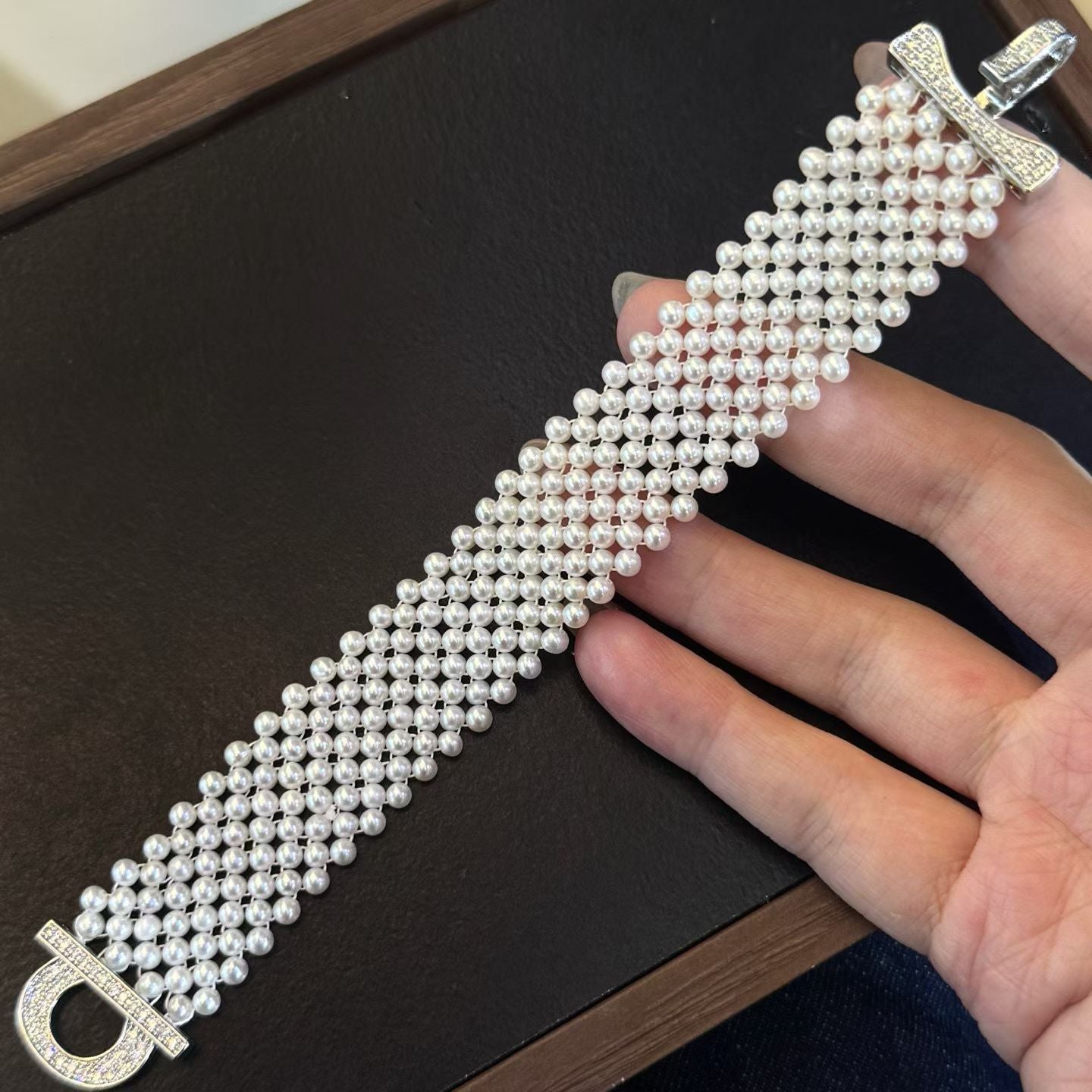 Handwoven Bracelet with Easy Buckle, Very Bridal, Upgraded Version