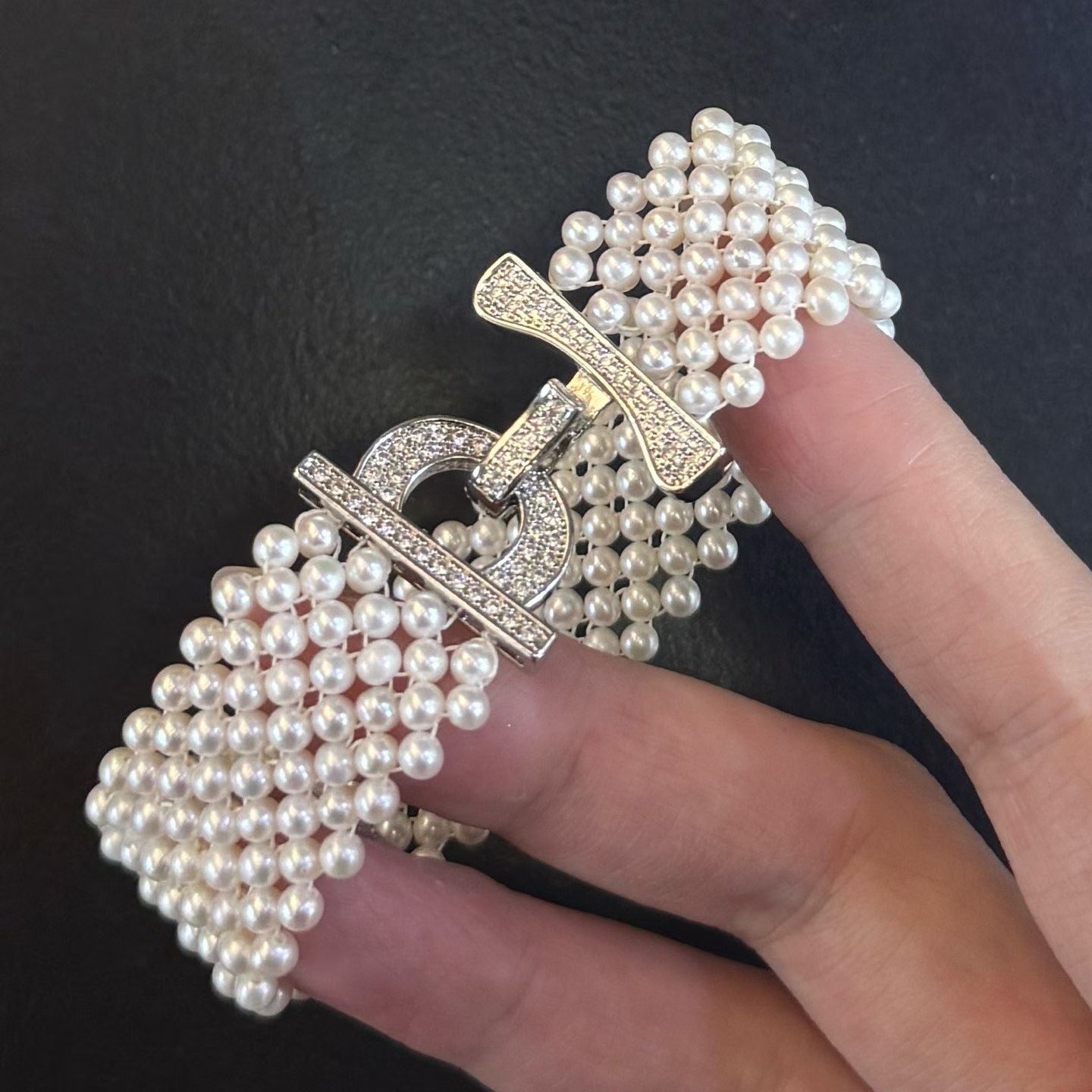Handwoven Bracelet with Easy Buckle, Very Bridal, Upgraded Version