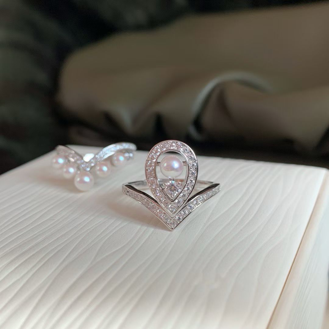 Teardrop Pave Ring Set