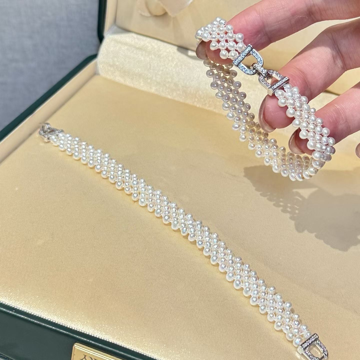 Handwoven Bracelet with Easy Buckle, Very Bridal