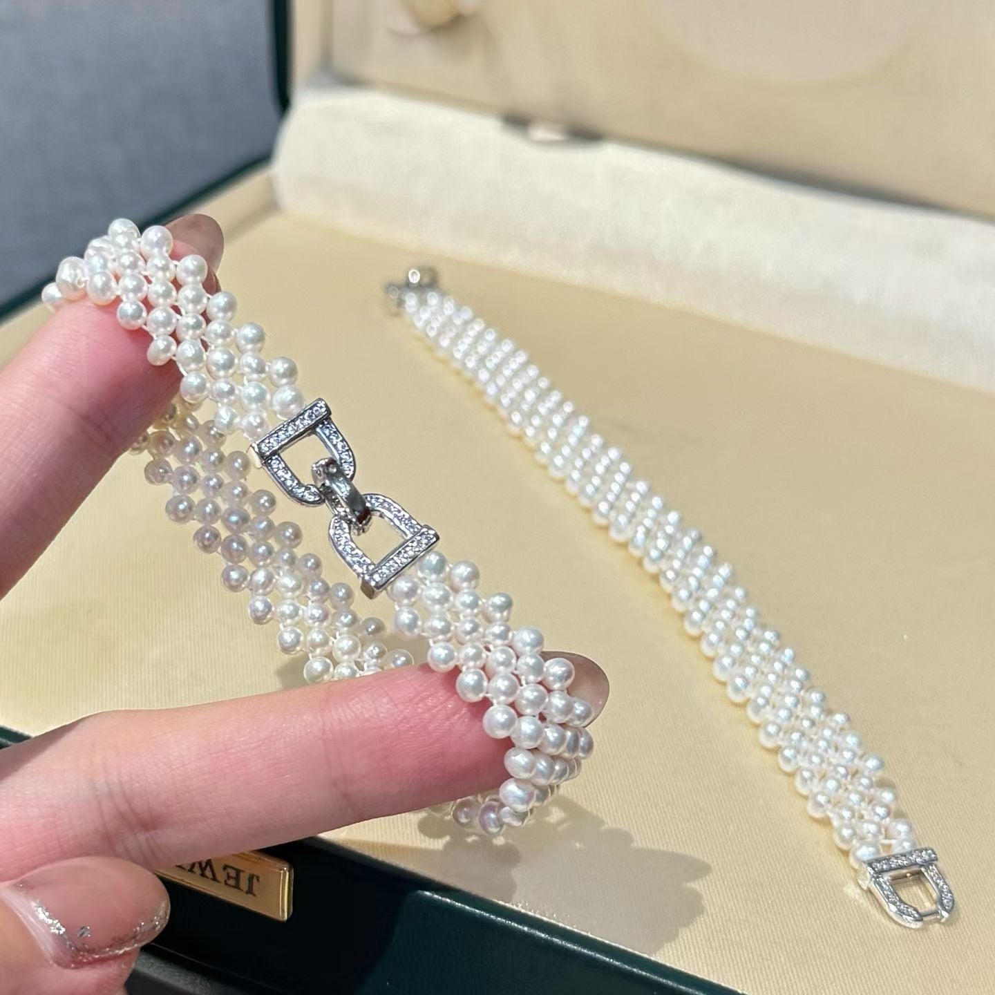 Handwoven Bracelet with Easy Buckle, Very Bridal