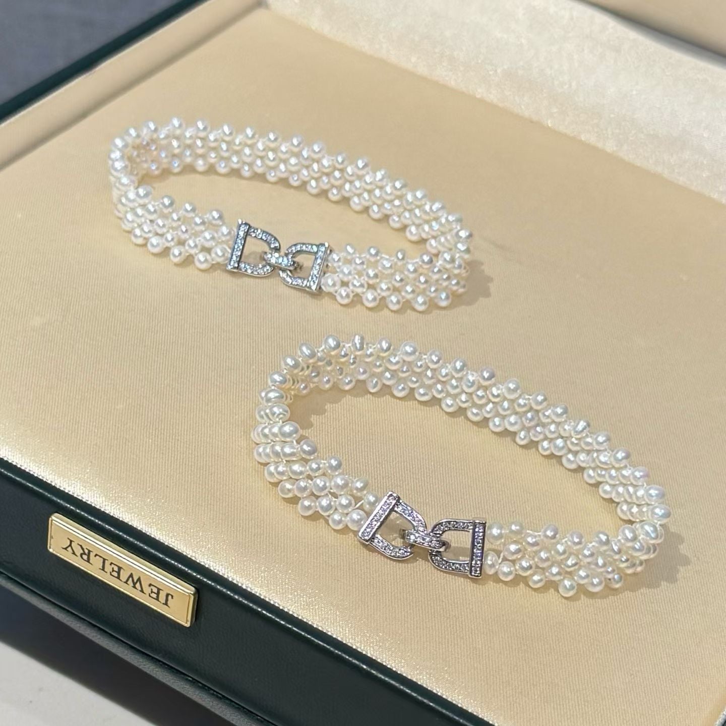 Handwoven Bracelet with Easy Buckle, Very Bridal