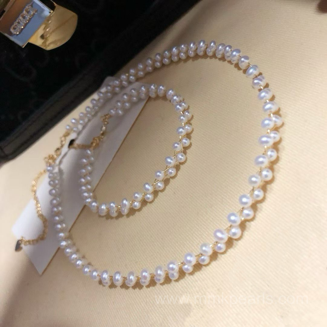 Handcrafted Bridal Pearl Jewelry Set – Custom Choker & Bracelet| Adjustable Free Size Fitting