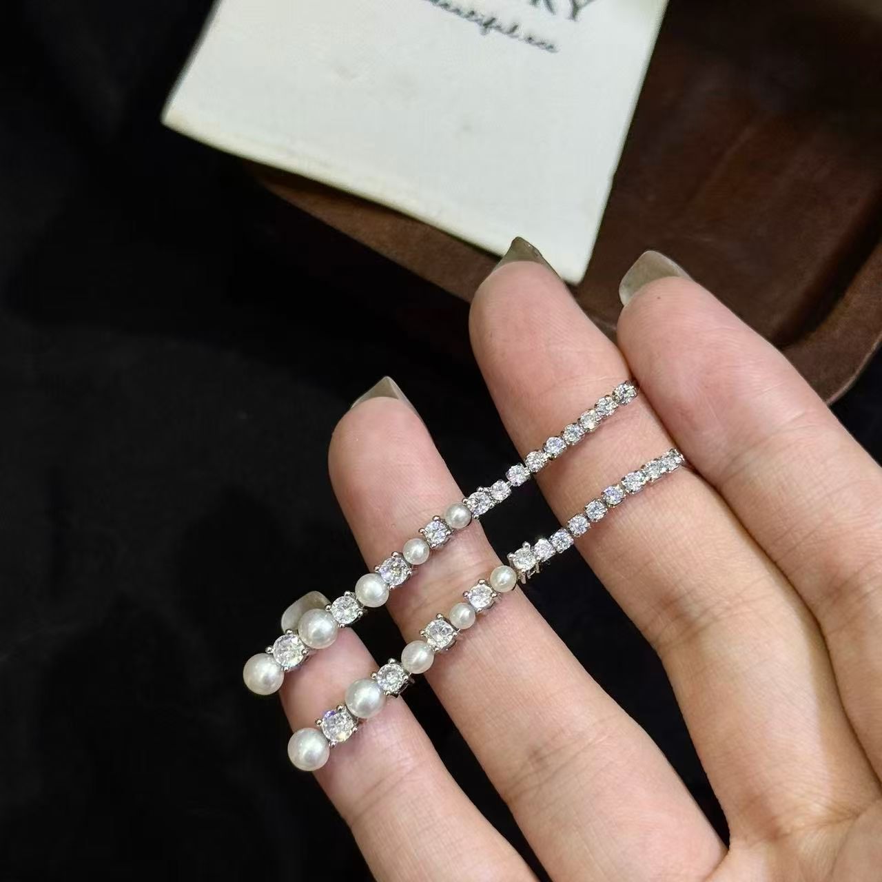 Sparkling Pearl Long Dangle Earrings – Timeless Elegant Style