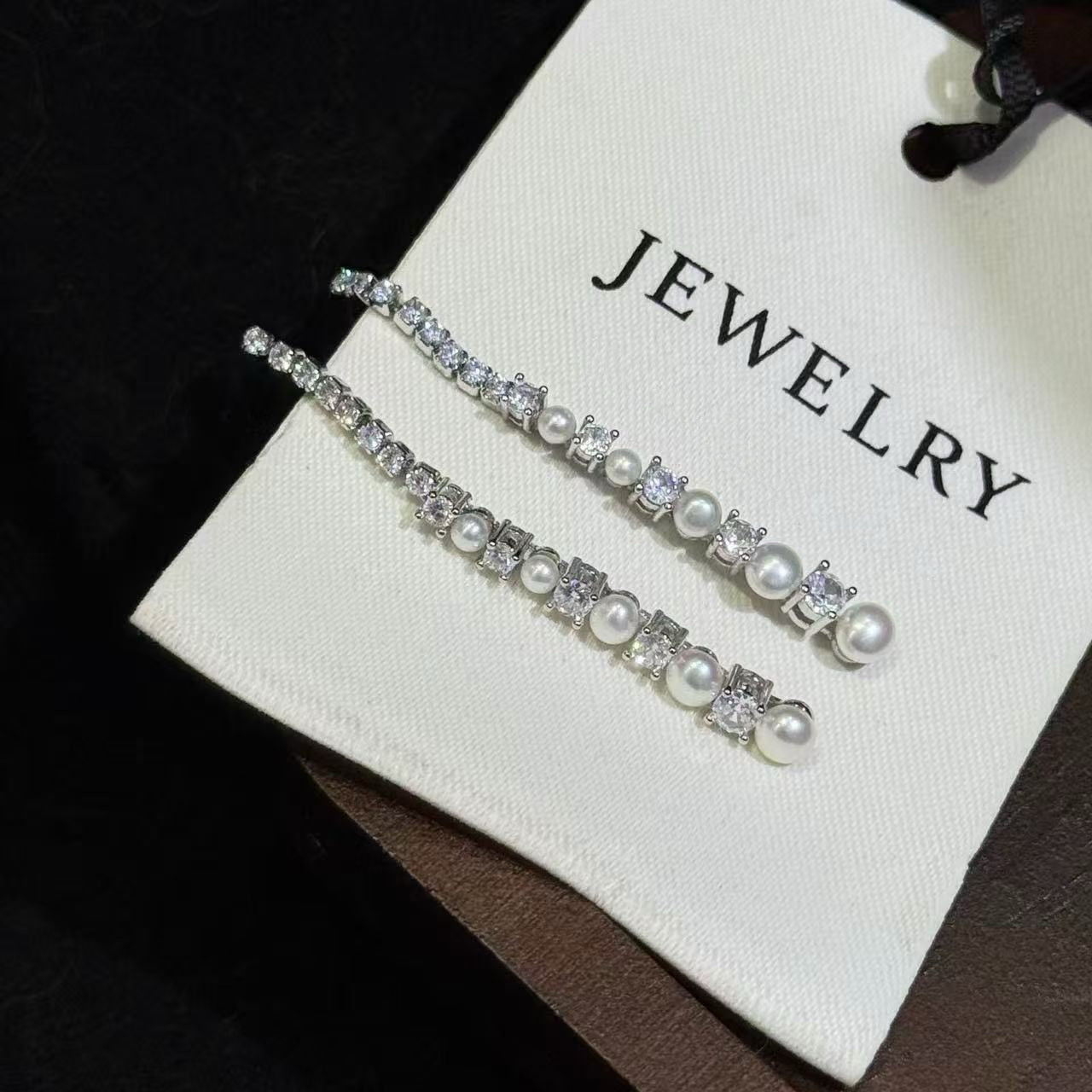 Sparkling Pearl Long Dangle Earrings – Timeless Elegant Style