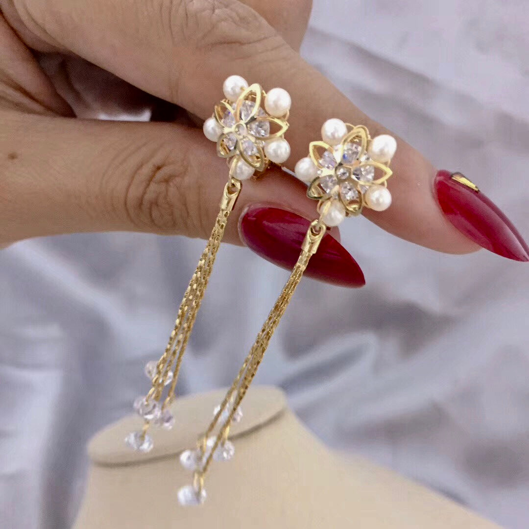 Pure Crystal Pearl Non Pierced / Clip On Earrings