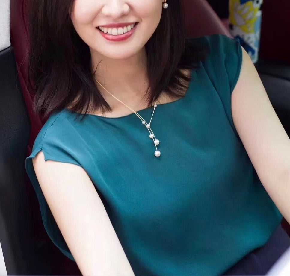 MMK 7-Pearl Necklace, 4-Pearl Earrings