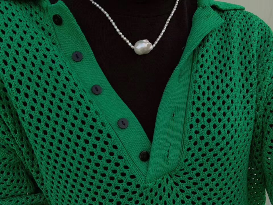 15-17mm White Baroque Pearl Pendant Necklace
