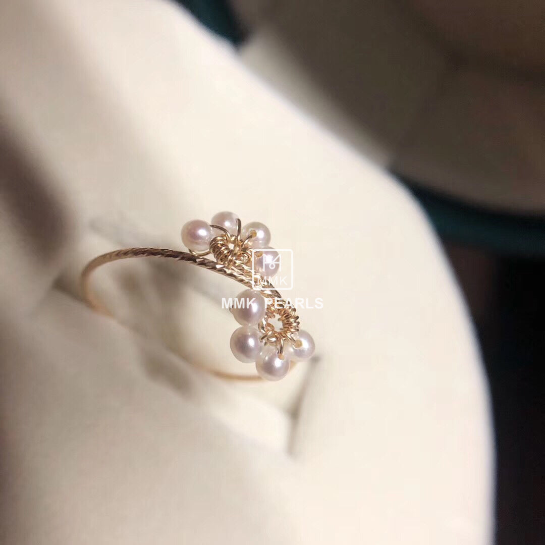 Plum Blossom Pearl Ring 14K Gold Filled