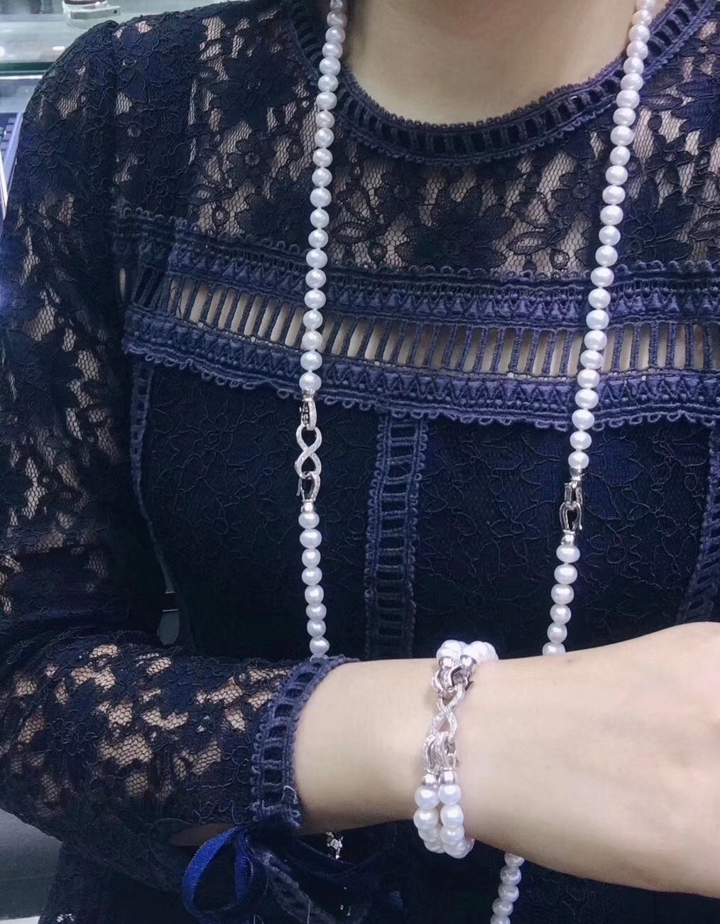 7–8mm Convertible Double-Strand Pearl Jewelry Set