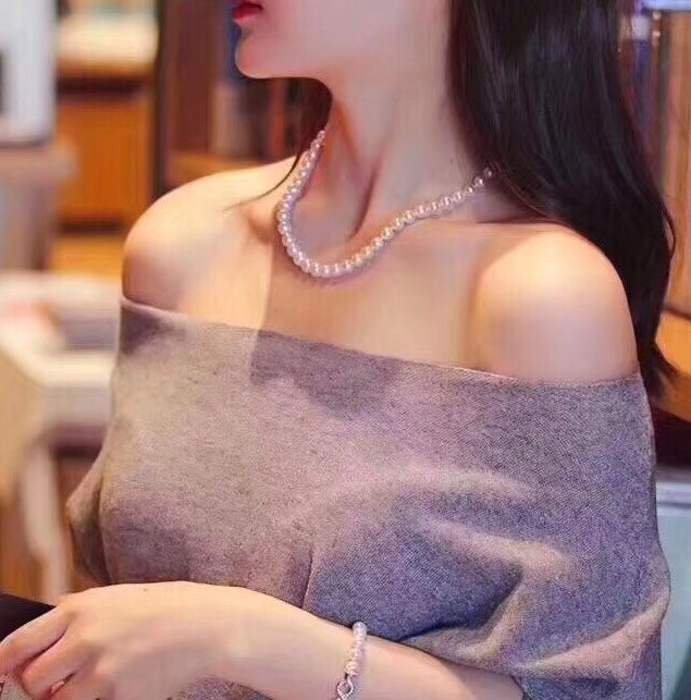 8-9mm Japanese Akoya Pearl Single String Necklace