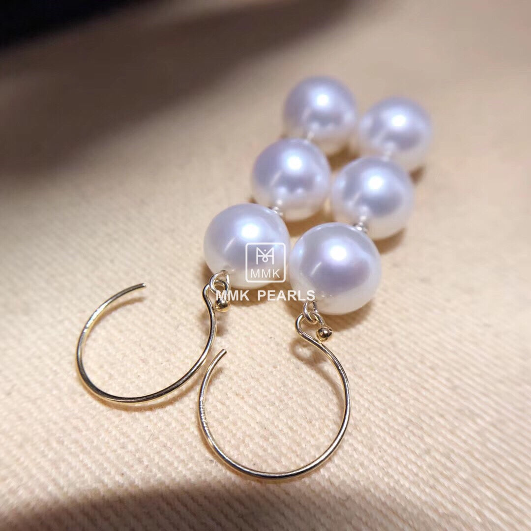 Six-Pearl Drop Earrings