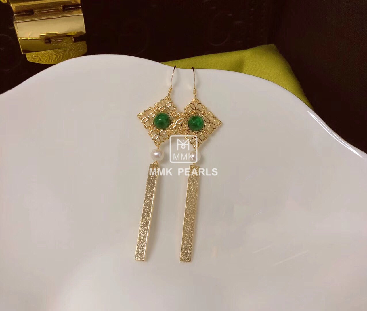 Chinese Knot Inspired Pearl Statement Earrings