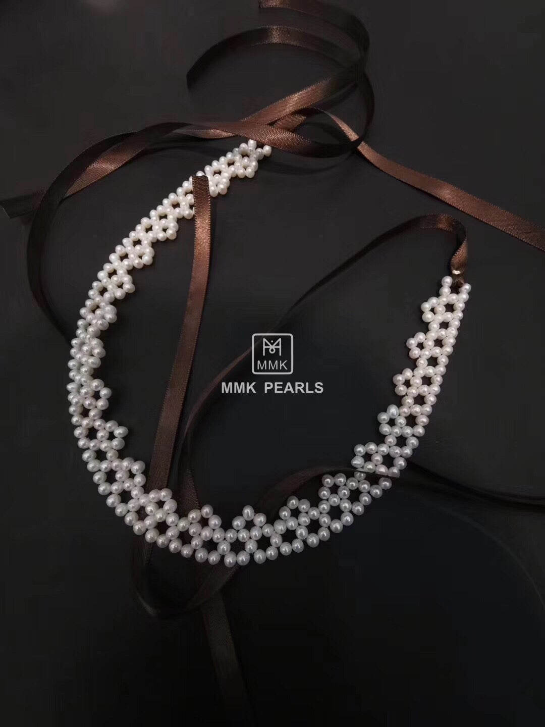 Handmade Authentic Pearl Soft Hair Band and Choker