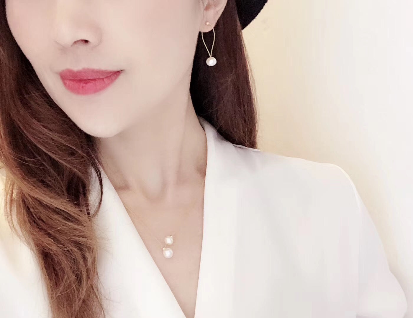 MMK 2-Pearl Necklace, 1-Pearl Drop Earrings