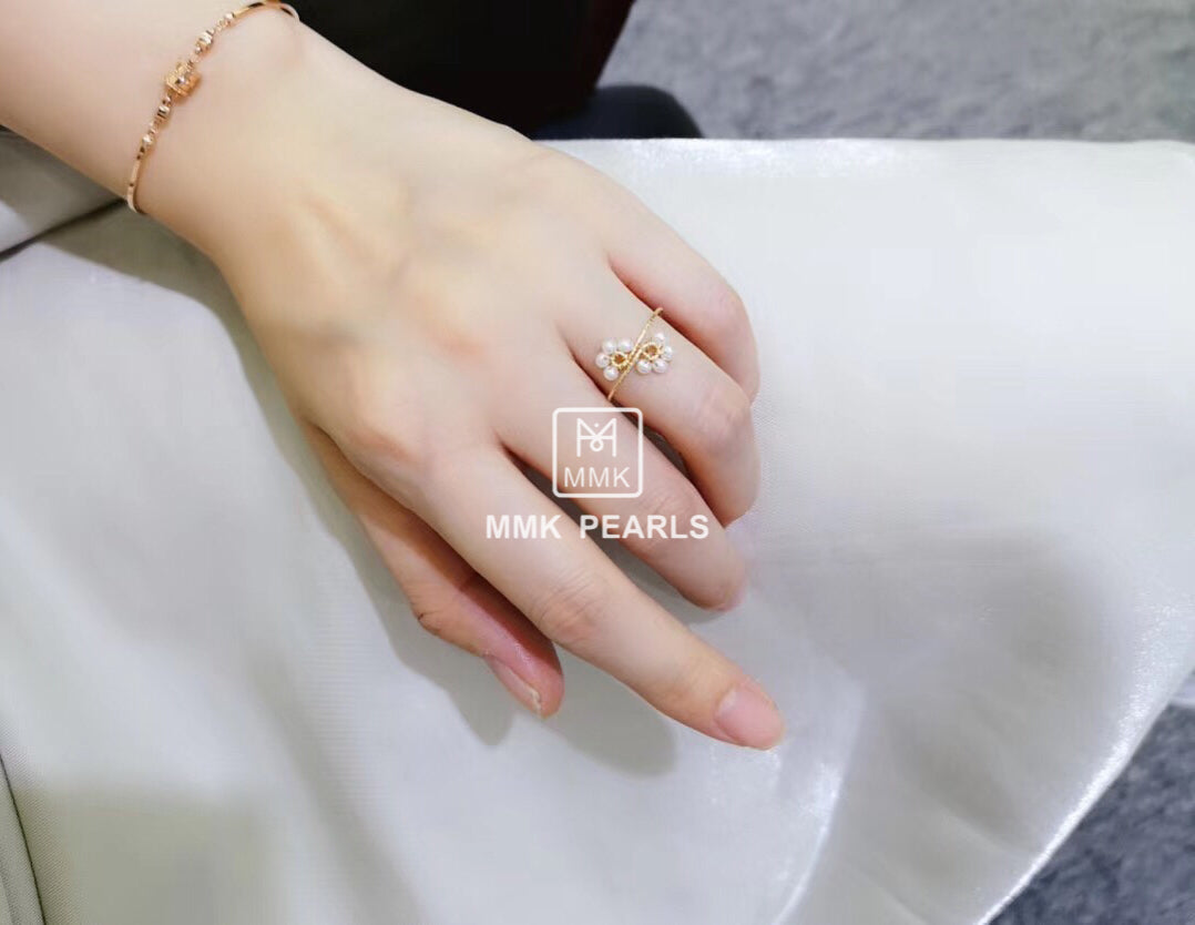 Plum Blossom Pearl Ring 14K Gold Filled