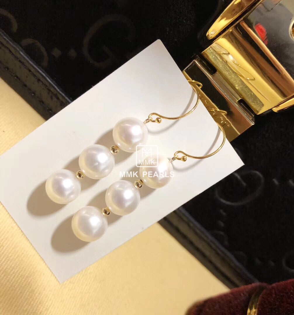 Six-Pearl Drop Earrings