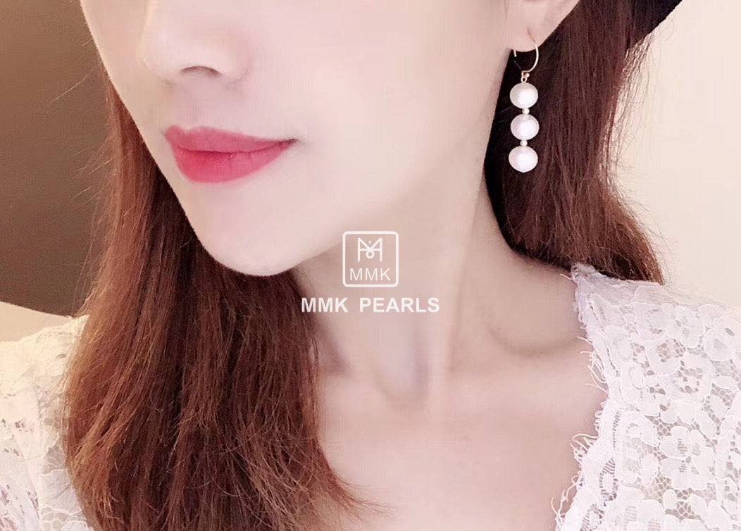 Six-Pearl Drop Earrings