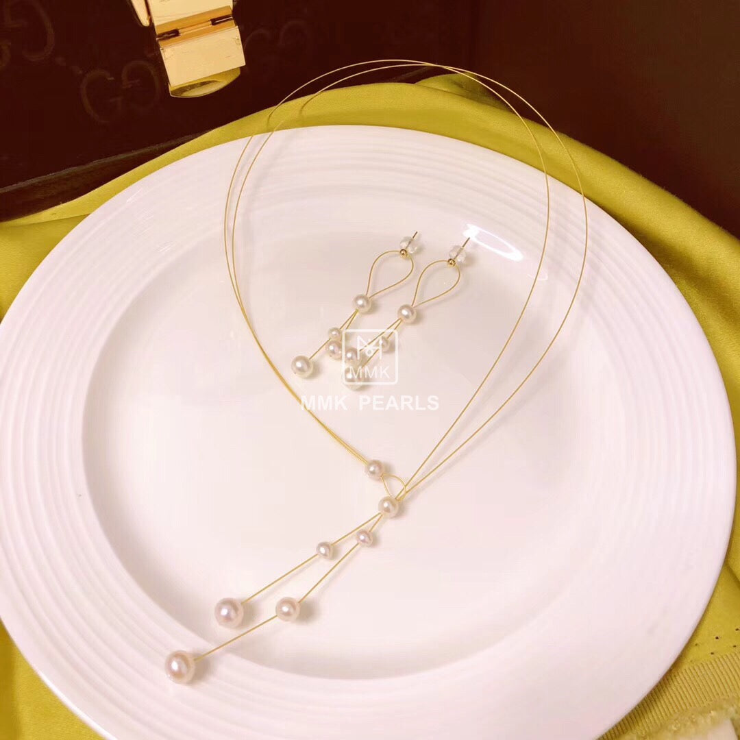 MMK 2-Pearl Necklace, 1-Pearl Earrings