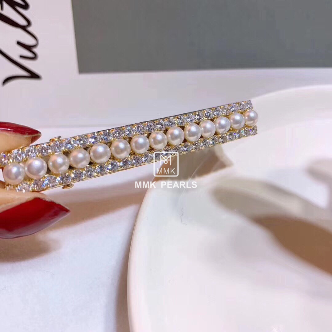 Handmade Authentic Pearl Hair Pin Barrette Design E