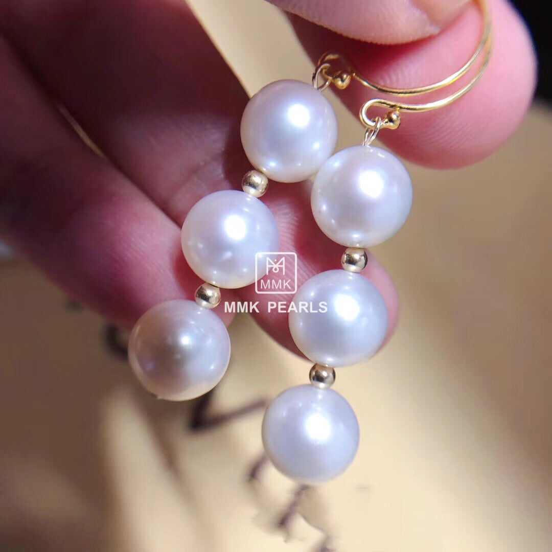 Six-Pearl Drop Earrings