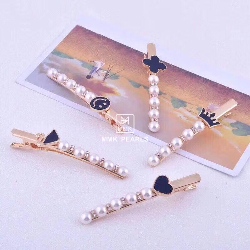 Handmade Authentic Pearl Hair Pin Barrette Design B