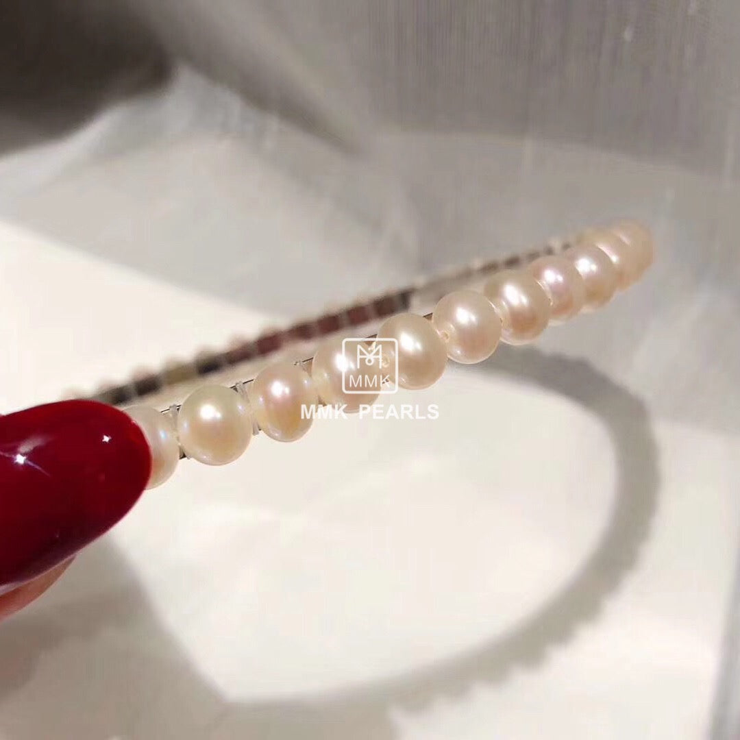 All Natural AAA Pearl Headband