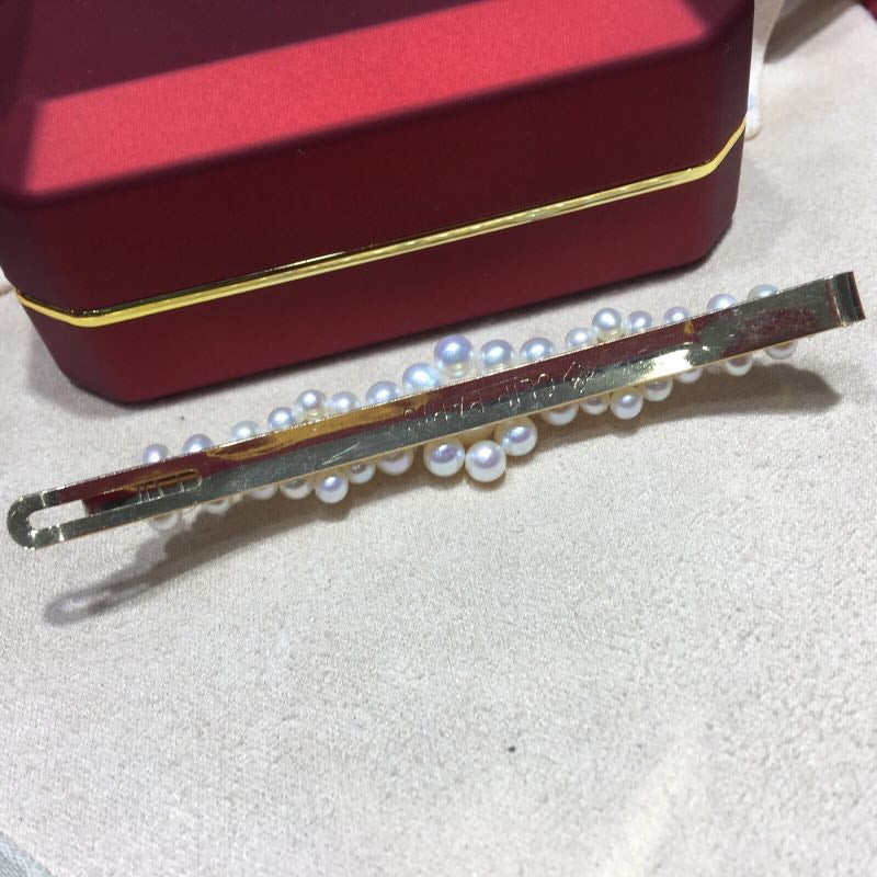 Handmade Authentic Pearl Hair Pin Barrette Design A