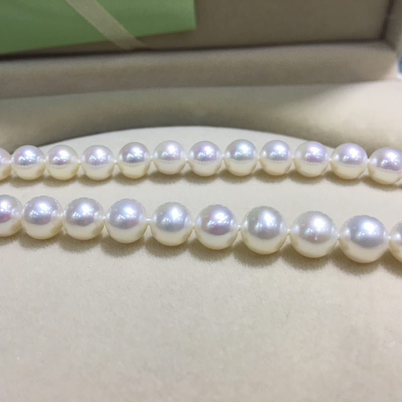 AAAAA Natural White Pearl (9-10mm) Collar 18" Necklace by MMK