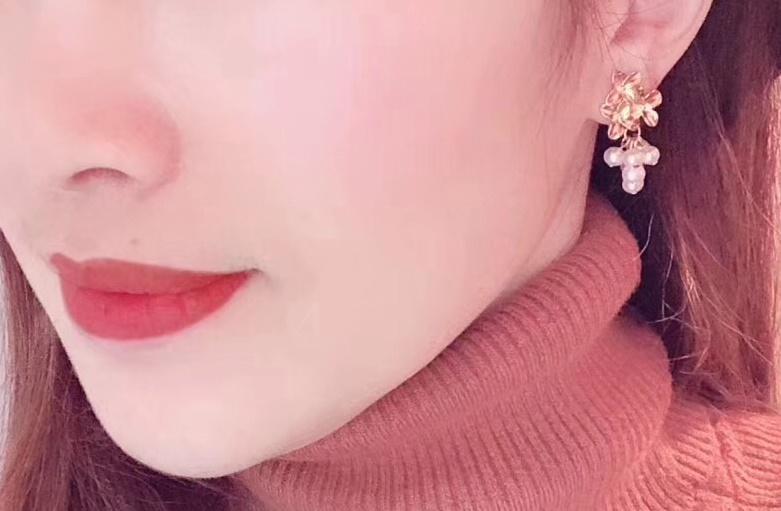 Grapevine Inspired 18K Gold Plated Pearl Earrings