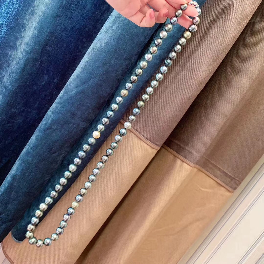 AAAAA 10-12 mm Mixed Color Tahitian Pearl Necklace