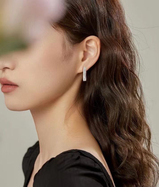 Natural Baroque Long Pearl Stud Earrings